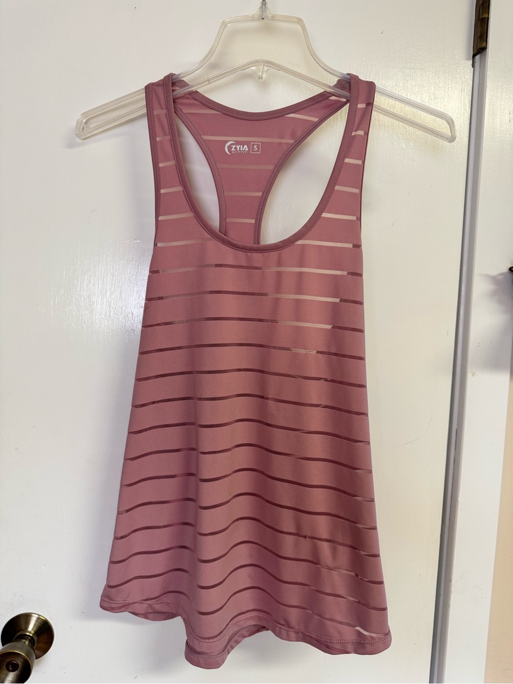 ZYIA Mauve Striped Racerback Tank